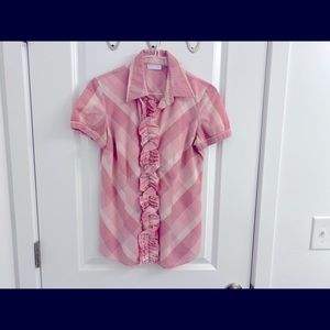 Pink plaid button down
